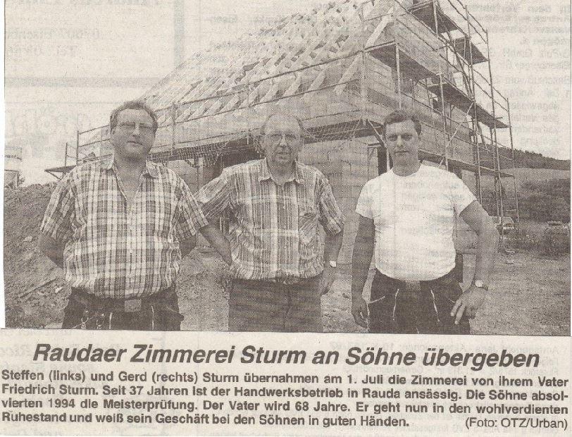 Raudarer Zimmerei an die Söhne übergeben